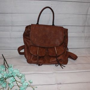 NWOT Brown Pleather Backpack